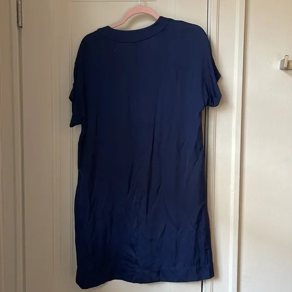 Repeat Cashmere Silk Shift Dress Navy 40 M - Picture 5 of 6